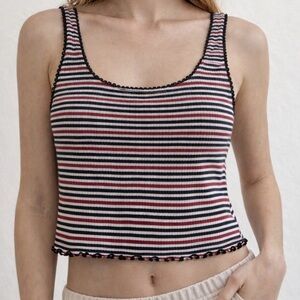 American Eagle Outfitters Striped Top with Black Accents